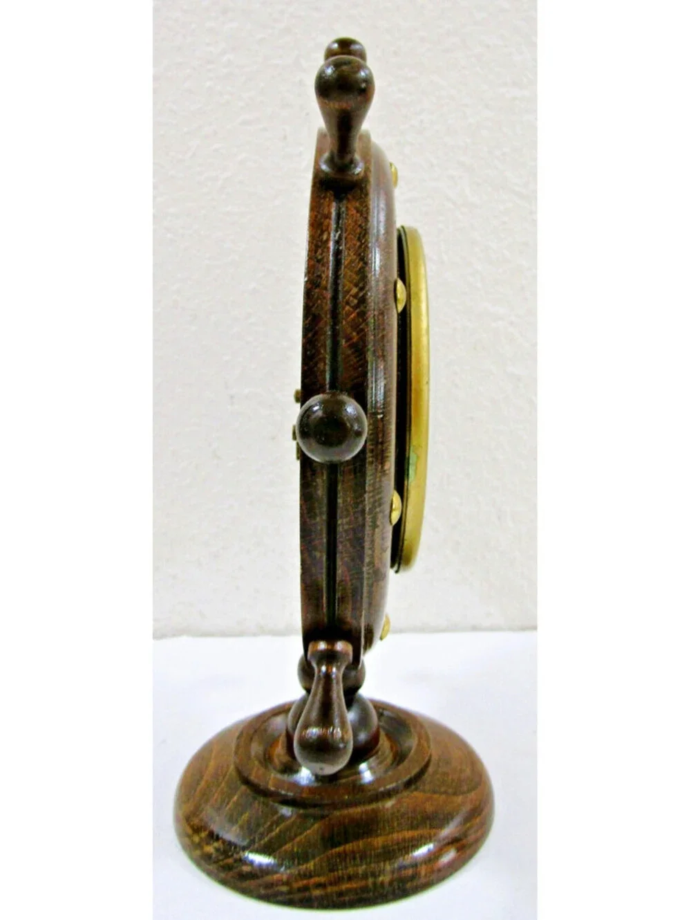 Vintage German Animated Mechanical Ship's Wheel Dutch Windmill Table Clock